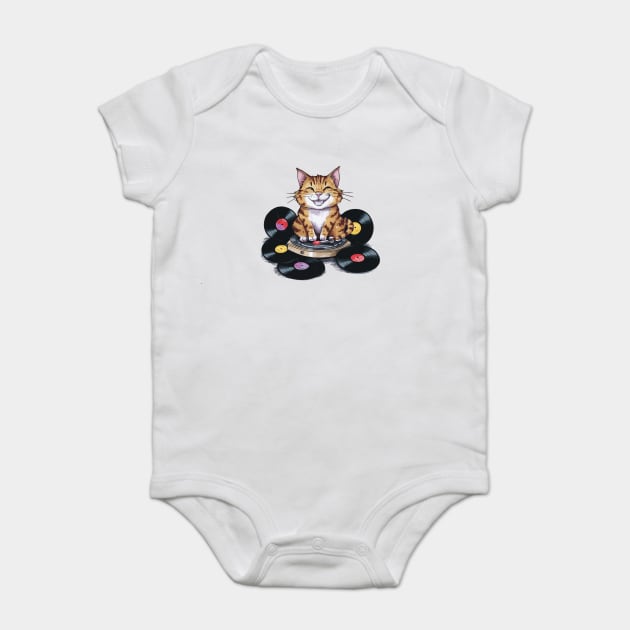 Music Cat Baby Bodysuit by Vinokurio